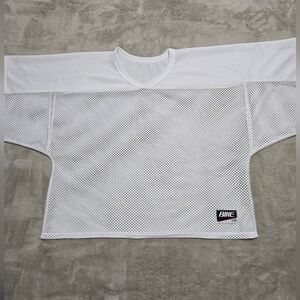 Vintage Bike White 1/2 Shirt Mesh Football Jersey Mens Sz L - XL